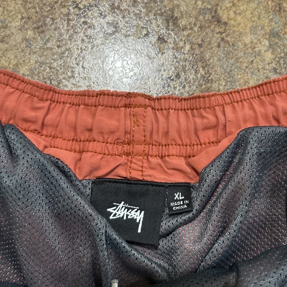 Y2k Vintage Stussy Boardshorts Size Xl Salmon Faded Surf Swim Trunks - Picture 4 of 9